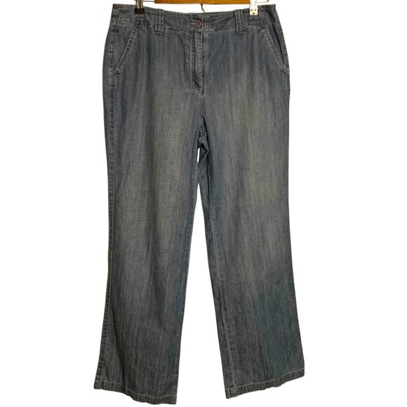 Talbots Jeans Women's Size 8P Summer Denim Chambray Relaxed Straight Cut - Picture 1 of 6